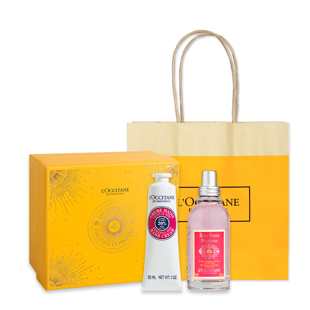 Presente Deo Col&ocirc;nia Tangerina e Creme M&atilde;os Karit&eacute; Rosas, , large